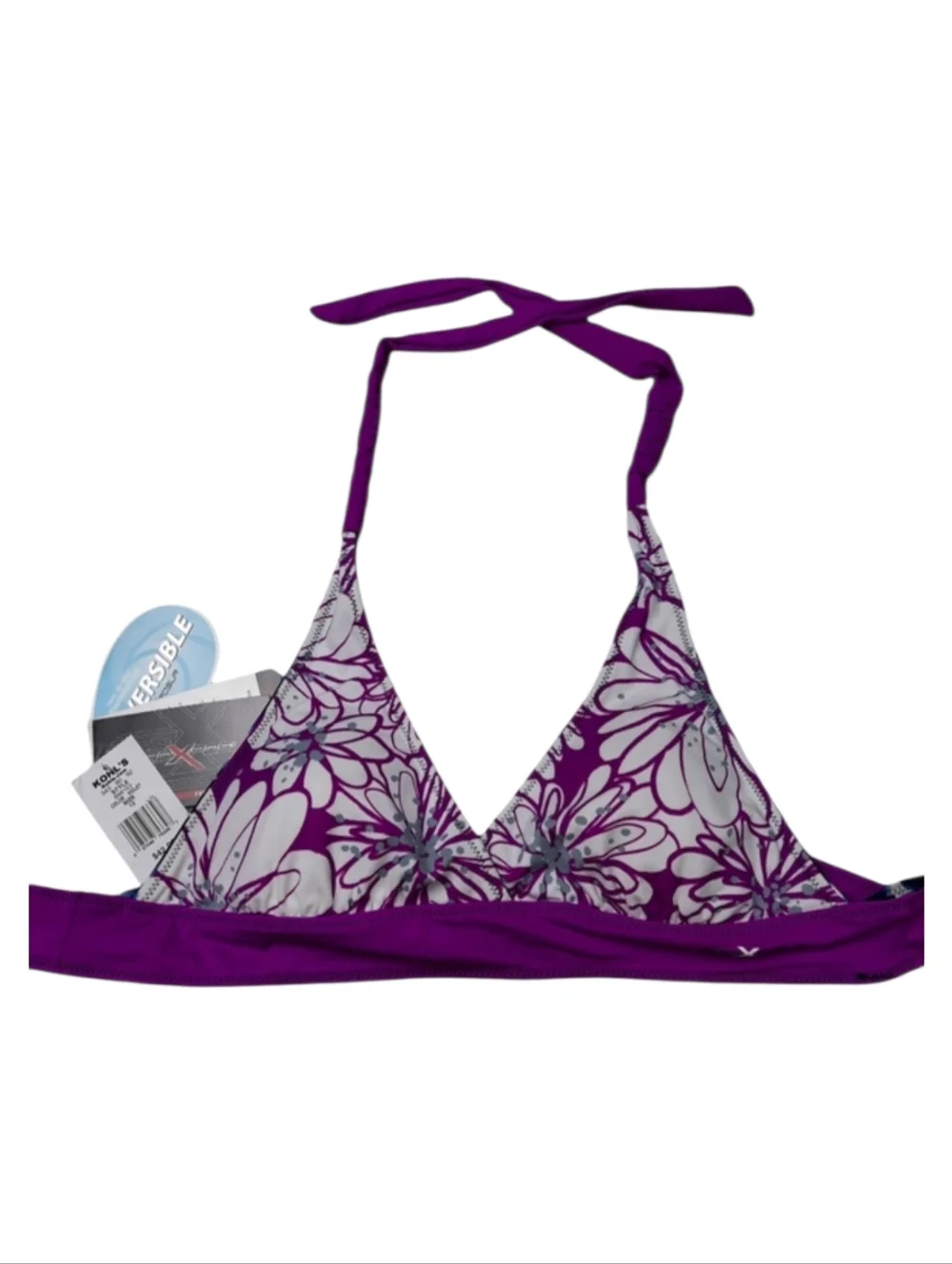 ZeroXposur Bikini Top Reversible Halter NWT SZ 12